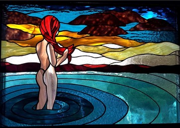 Lady of the Lake ~ Stained Glass by Colleen Clifford in Humboldt County