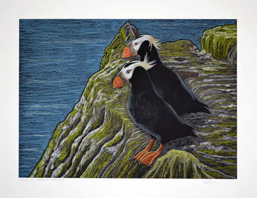Pair of Puffins by Patricia Sundgren Smith